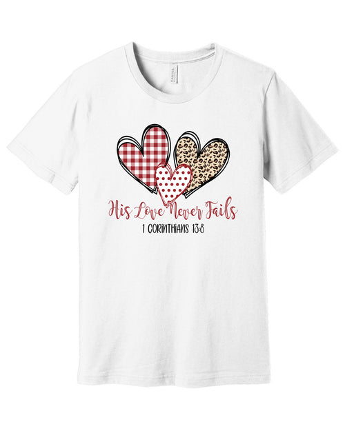 Love Never Fails Patterned Hearts