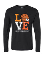 Basketball Love Stacked (long sleeve with optional sleeve design)